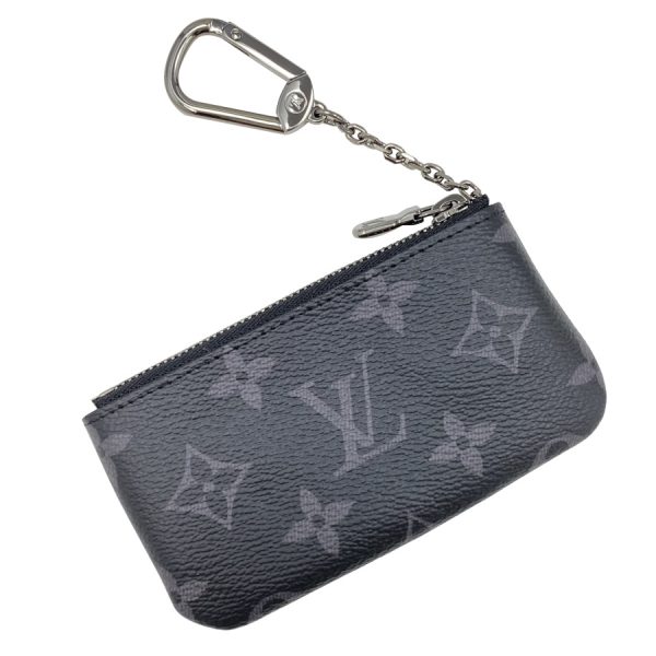 m80905 05 Louis Vuitton Monogram Eclipse Coin Case Key Case Gray Black Silver