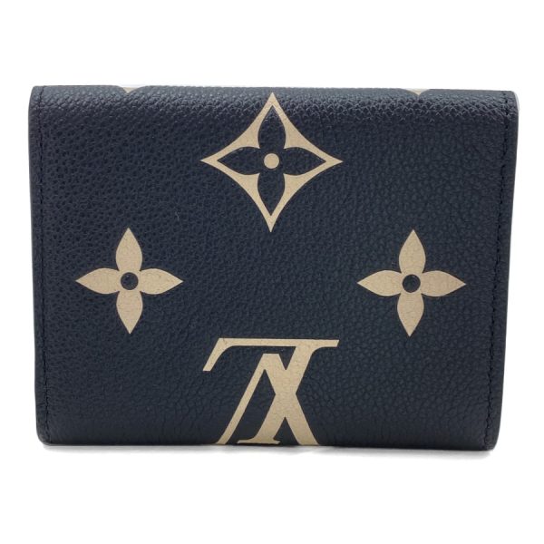 m80968 04 Louis Vuitton Monogram Empreinte Wallet Tri Fold Black Beige