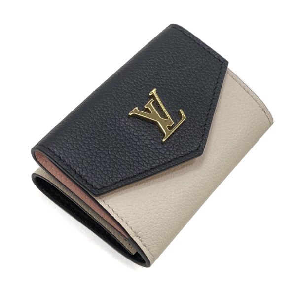 m80984 06 Louis Vuitton Leather Wallet Tri Fold Mini Black Ivory White Pink