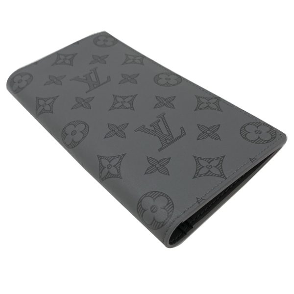 m81335 05 Louis Vuitton Monogram Shadow Wallet Long Bifold Gray Black