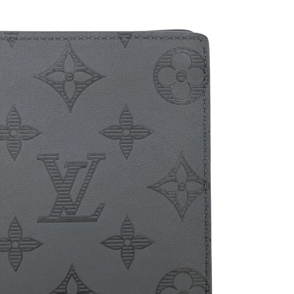 m81335 06 Louis Vuitton Monogram Shadow Wallet Long Bifold Gray Black