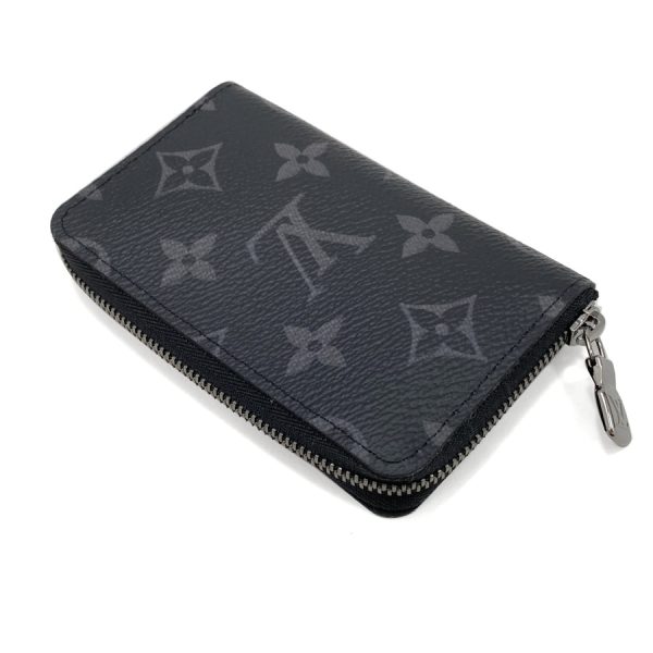 m81662 04 Louis Vuitton Monogram Wallet Coin Purse Compact Card Case Vertical Leather Black