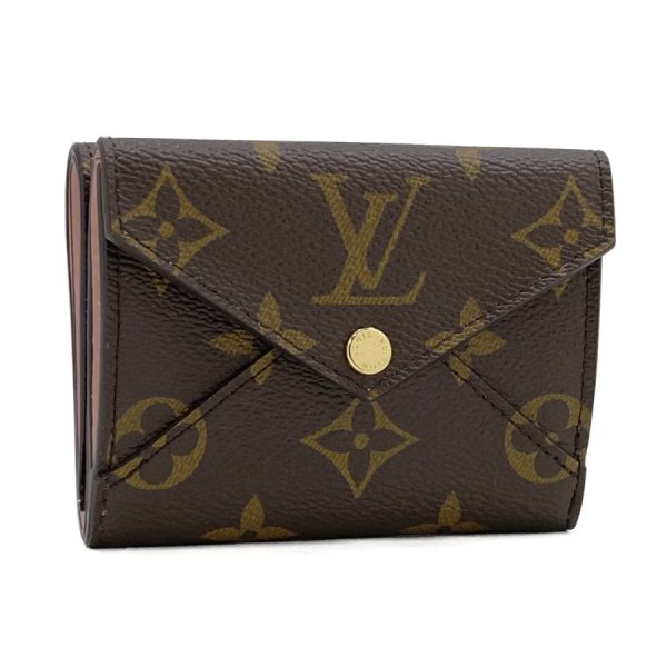 m81665 01 Louis Vuitton Monogram Wallet Tri Fold Compact Mini Pink Gold