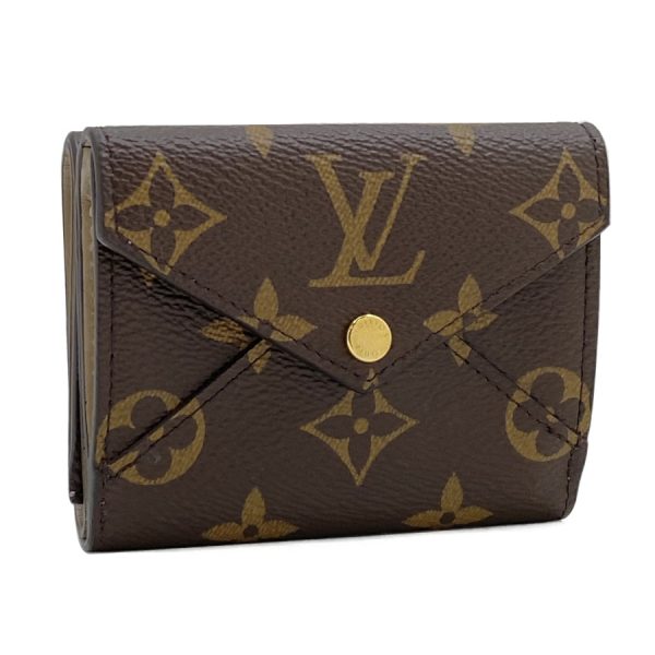 m81667 01 Louis Vuitton Monogram Shimmer Wallet Tri Fold Compact Mini Champagne Gold