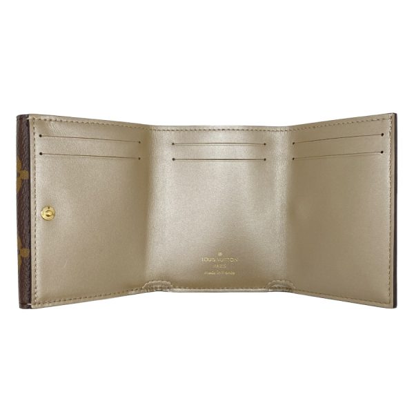 m81667 03 Louis Vuitton Monogram Shimmer Wallet Tri Fold Compact Mini Champagne Gold