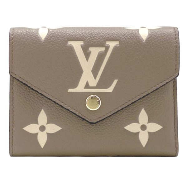 m81861 01 Louis Vuitton Monogram Empreinte Wallet Tri Fold Beige