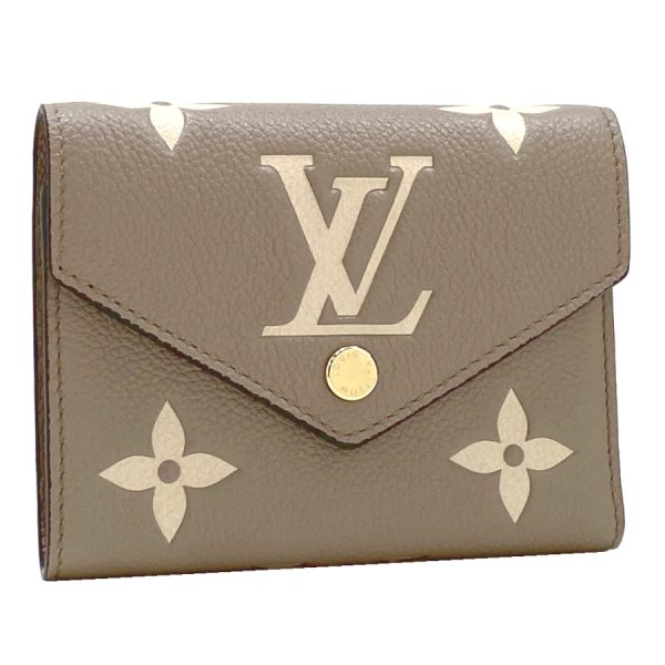 m81861 02 Louis Vuitton Monogram Empreinte Wallet Tri Fold Beige