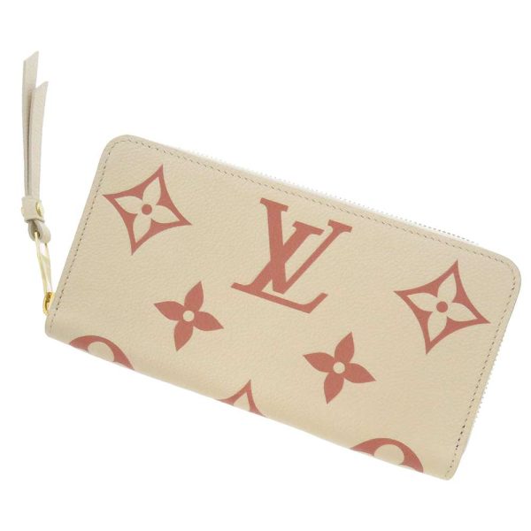 m81914 01 Louis Vuitton Round Zipper Long Wallet Cream