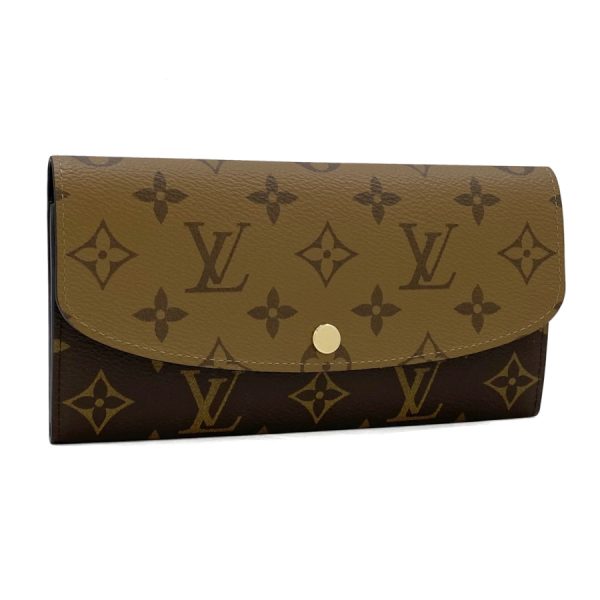 m82157 01 Louis Vuitton Monogram Canvas Wallet Bifold Long Brown