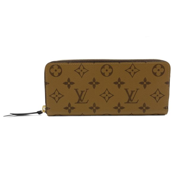 m82336 01 Louis Vuitton Monogram Reverse Wallet Long Round Zipper Brown