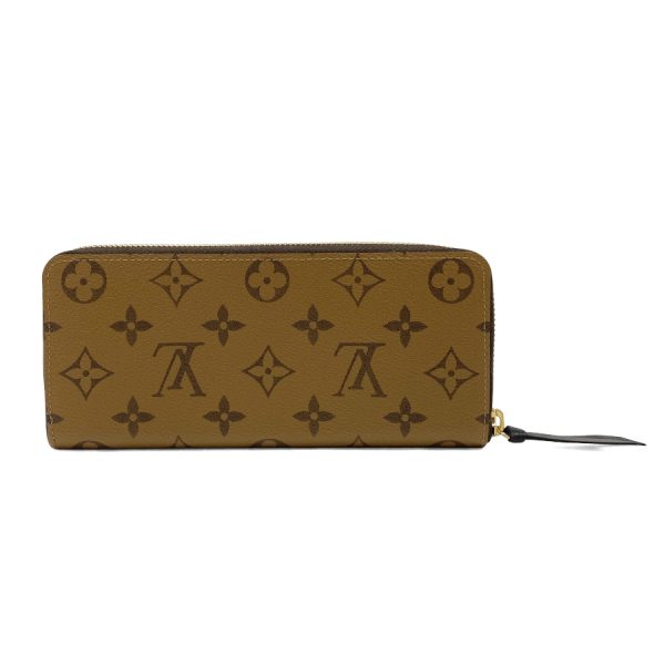 m82336 02 Louis Vuitton Monogram Reverse Wallet Long Round Zipper Brown