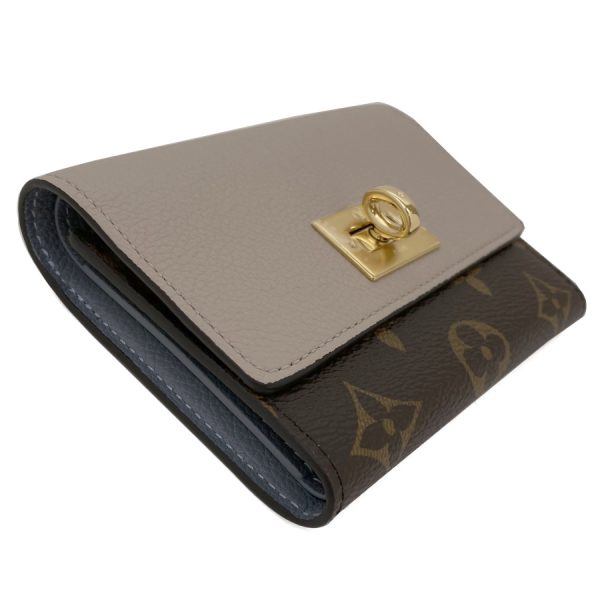 m82398 08 Louis Vuitton Monogram Wallet Tri Fold Greige Gold