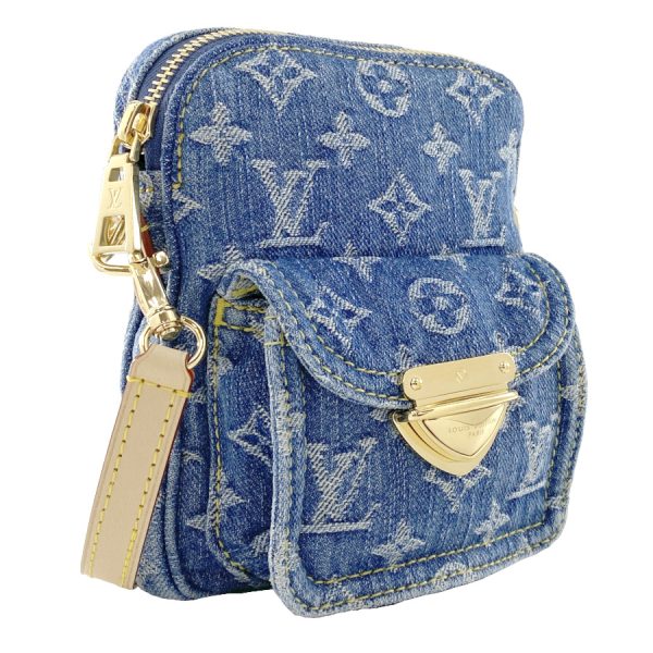 m82948 2 Louis Vuitton Fairfax Monogram Denim Remix Pochette Bag Blue