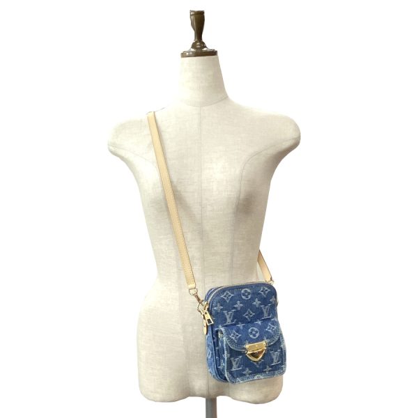 m82948 8 Louis Vuitton Fairfax Monogram Denim Remix Pochette Bag Blue