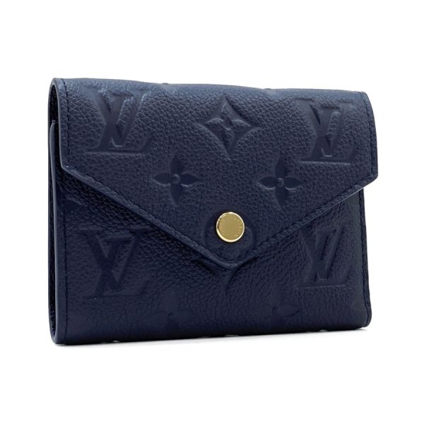 m83590 1 Louis Vuitton Monogram Empreinte Wallet Tri Fold Navy Blue