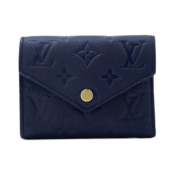 m83590 2 Louis Vuitton Monogram Empreinte Wallet Tri Fold Navy Blue