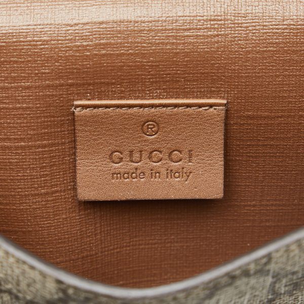 m97srtji79pp9b87 6 Gucci GG Supreme Bi fold Wallet Beige Brown