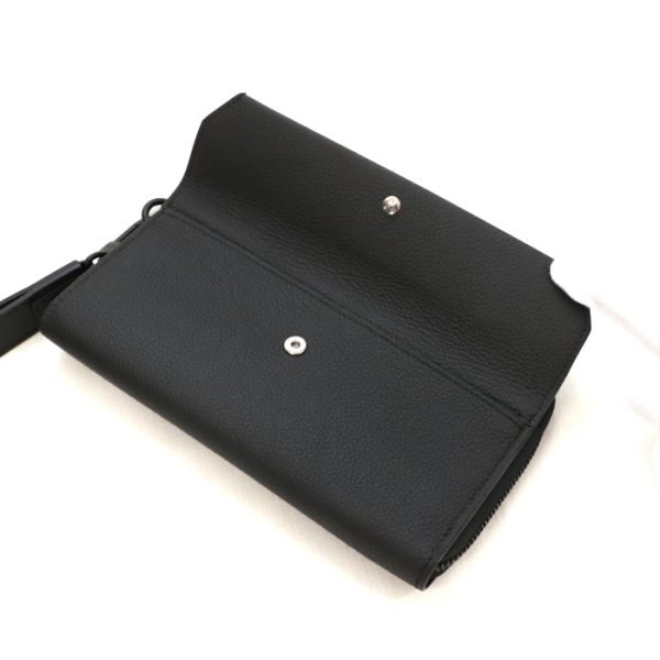 mai07514 6 LOUIS VUITTON Zippy Wallet Grain Leather Aerogram Long Wallet L shaped Zipper Clutch Black