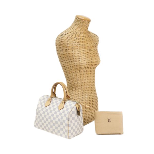 maj02047 Louis Vuitton Speedy 25 Handbag Boston White Gray