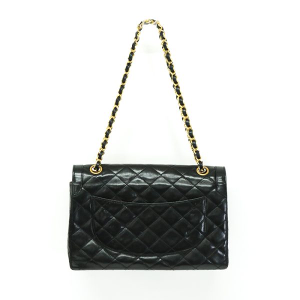 maj05006 3 Chanel Double Flap Coco Mark Shoulder Bag Black