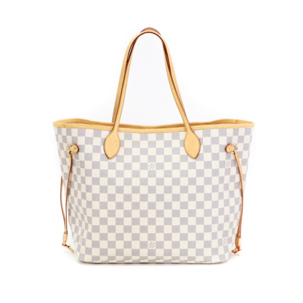 mao19010 1 Louis Vuitton Neverfull MM Tote Bag White Gray