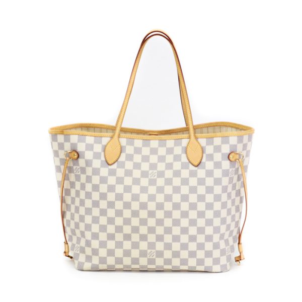 mao19010 2 Louis Vuitton Neverfull MM Tote Bag White Gray