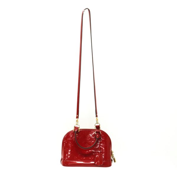 mao25008 1 LOUIS VUITTON Alma BB Monogram Vernis Patent Leather Enamel Rouge Grenardine Red