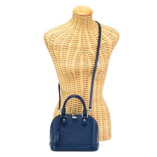 map19005 Louis Vuitton Alma BB Epi Handbag Mini Andigo Blue