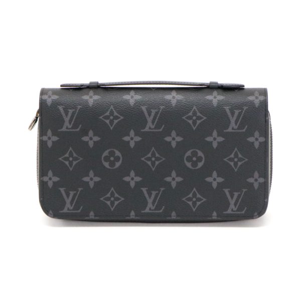 mar26018 1 LOUIS VUITTON Zippy XL Monogram Eclipse Round Zipper Long Wallet Black