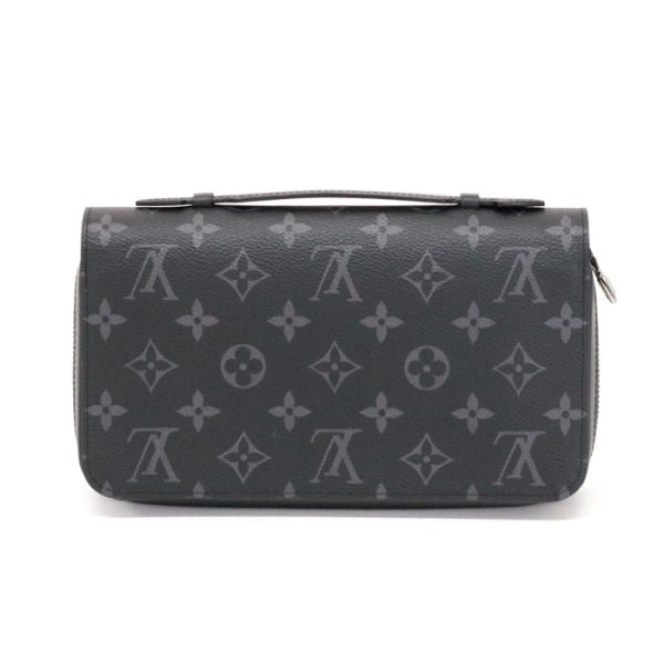 mar26018 2 LOUIS VUITTON Zippy XL Monogram Eclipse Round Zipper Long Wallet Black