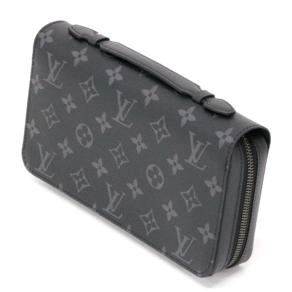 mar26018 3 LOUIS VUITTON Zippy XL Monogram Eclipse Round Zipper Long Wallet Black