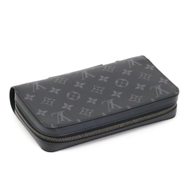 mar26018 4 LOUIS VUITTON Zippy XL Monogram Eclipse Round Zipper Long Wallet Black