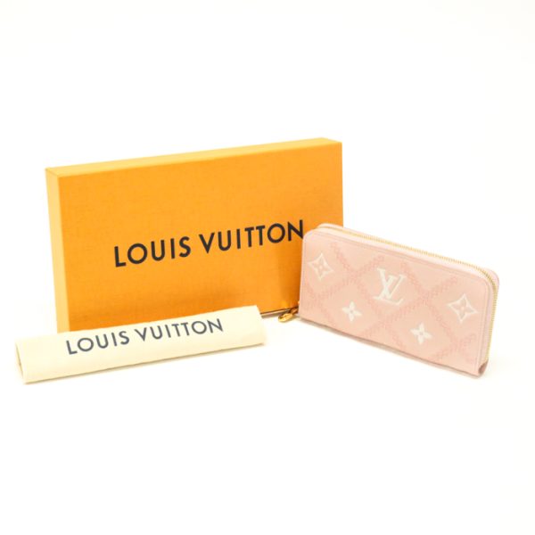 mas10005 LOUIS VUITTON Zippy Monogram Empreinte Stitch Long Wallet Broderie Pink