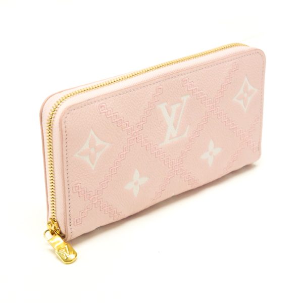 mas10005 2 LOUIS VUITTON Zippy Monogram Empreinte Stitch Long Wallet Broderie Pink