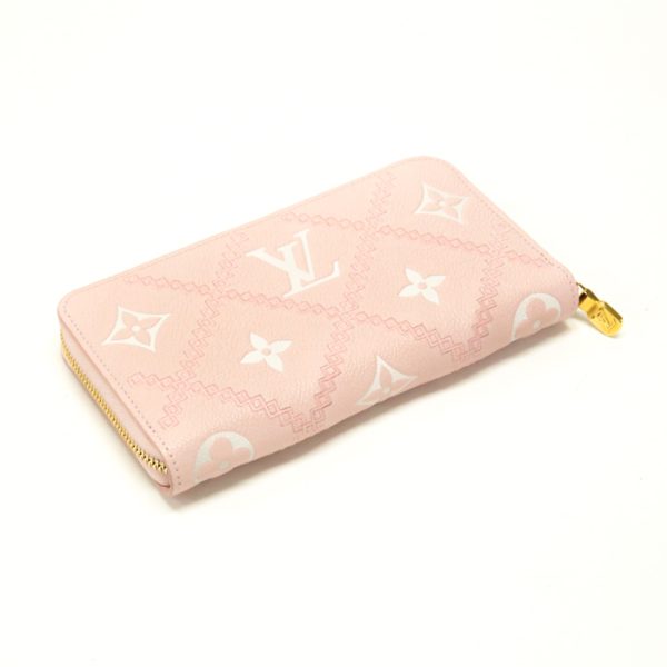 mas10005 3 LOUIS VUITTON Zippy Monogram Empreinte Stitch Long Wallet Broderie Pink