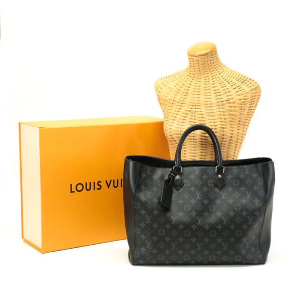 mat06001 Louis Vuitton Grand Sac Business Bag Black Gray