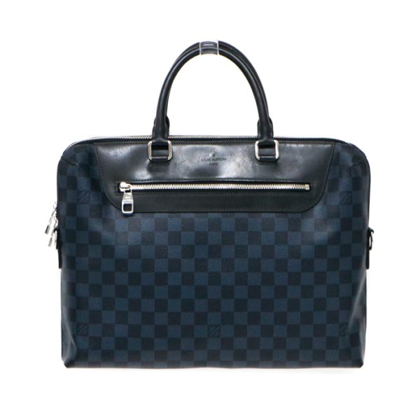 max18004 2 Louis Vuitton Porte Document Briefcase Black Navy