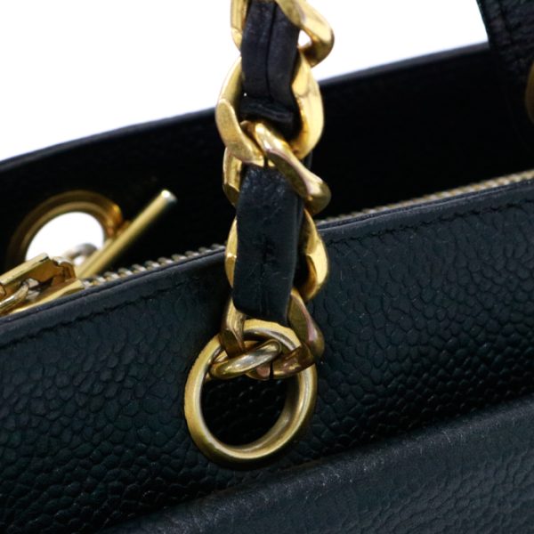 may05003 6 Chanel Chain Caviar Skin Leather Shoulder Bag Black