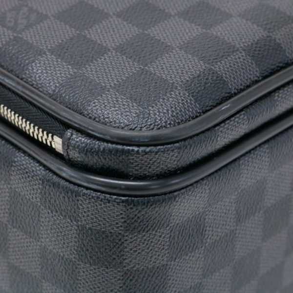 mba10004 5 LOUIS VUITTON Ikar Damier Graphite Leather Shoulder Gray Black