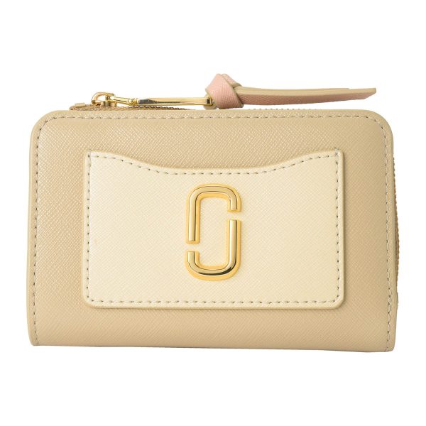 mc2f3smp061s07241 1 MARC JACOBS Bifold Wallet The Utility Snapshot Leather Beige