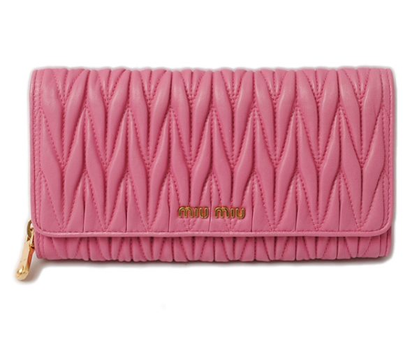 miu 16 082 1 Miu Miu Matelasse Lux Long Wallet Fuchsia