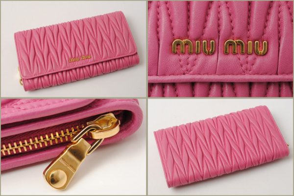 miu 16 082 2 Miu Miu Matelasse Lux Long Wallet Fuchsia