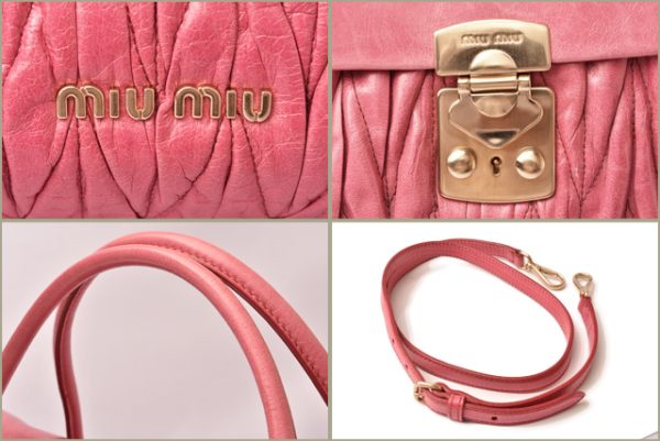 miu 18 077 6 Miu Miu Matelasse Lux Shoulder Tote Bag Peonia