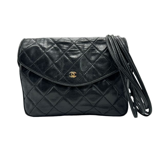 n0003 1 Chanel Lambskin Shoulder Bag Black