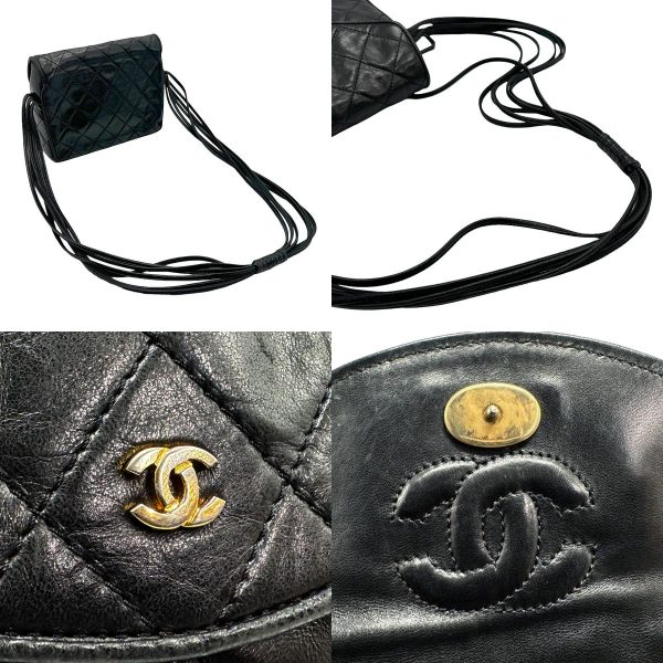 n0003 10 c Chanel Lambskin Shoulder Bag Black