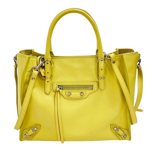 n23091945823 1 Balenciaga Paper Mini Leather Shoulder Bag Yellow