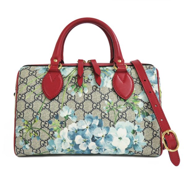 n2404 06 300472sh Gucci GG Blooms 2way Bag Floral Handbag Shoulder Bag Red Gold