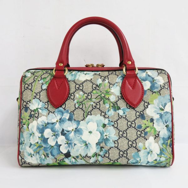 n2404 06 300472sh 01 Gucci GG Blooms 2way Bag Floral Handbag Shoulder Bag Red Gold