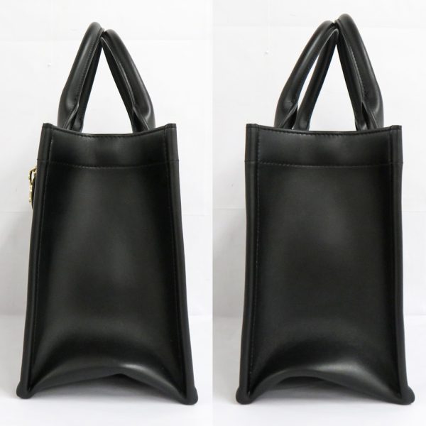 n2406 06 301806sh 02 Christian Dior Book Tote Small Macro Cannage Calfskin Hardware Black