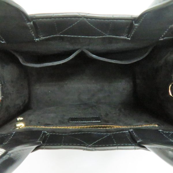 n2406 06 301806sh 04 Christian Dior Book Tote Small Macro Cannage Calfskin Hardware Black